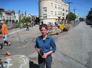 Jane Martin at the Guerrero/San Jose plaza planting